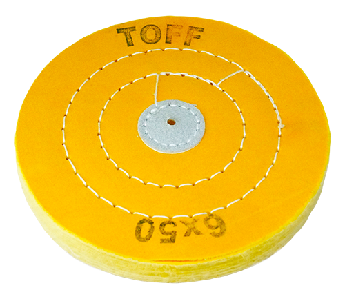 Круг муслиновый TOFF желтый  6х50 (диаметр 150 мм, 50 слоев)