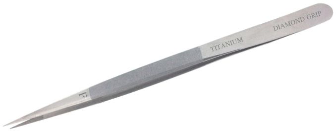 Пинцет титановый F, с алмазным напылением на губках и рукоятке, длина 165 мм, шт