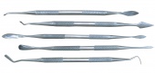Набор шпателей двусторонних для моделирования по воску (в наборе 5 шт.), набор
