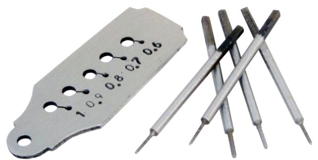 Комплект лерок с метчиками М (0,6,0-1,0 мм), 5 размеров, набор